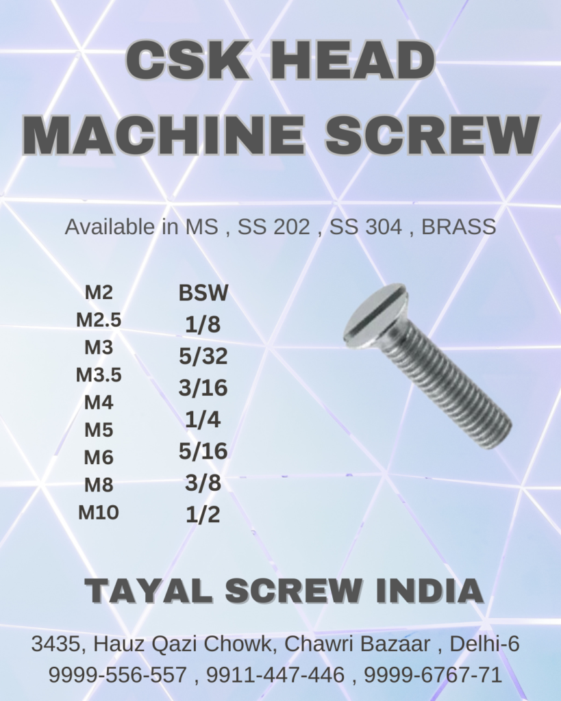 Machine Screws – Tayal Screw India